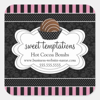 Hot Cocoa Chocolate Bombs Square Sticker by SocialiteDesigns at Zazzle