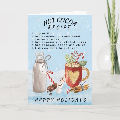Hot Cocoa Chocolate Recipe  Christmas  Card