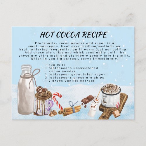 Hot Cocoa Chocolate Recipe  Christmas  Card