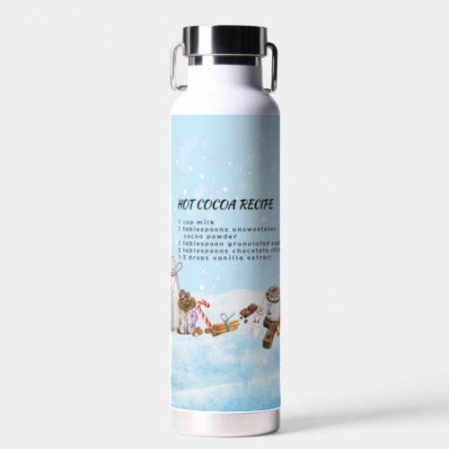 Hot Cocoa Chocolate Recipe    Water Bottle