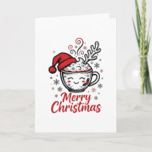 Hot Cocoa Christmas Card Cozy Winter Holiday