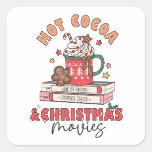 Hot Cocoa & Christmas Movies Square Sticker