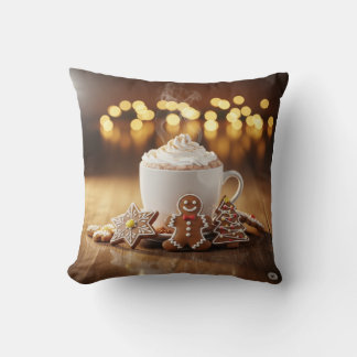 Hot Cocoa Christmas Ornament Throw Pillow
