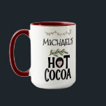Hot Cocoa Christmas Snowman & Custom Name Mug<br><div class="desc">The "Hot Chocolate Cocoa" face mug for kids is a charming and festive way to enjoy warm beverages during winter. Customizable with your child's name adds a personal touch, making it a delightful gift or keepsake. Perfect for serving hot chocolate with marshmallows, this mug captures the season's magic while making...</div>