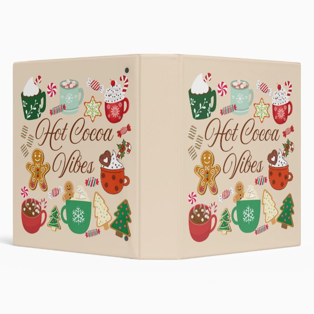 Hot Cocoa Christmas Vibes 3 Ring Binder (Background)