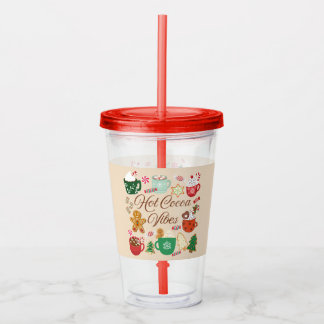 Hot Cocoa Christmas Vibes Acrylic Tumbler