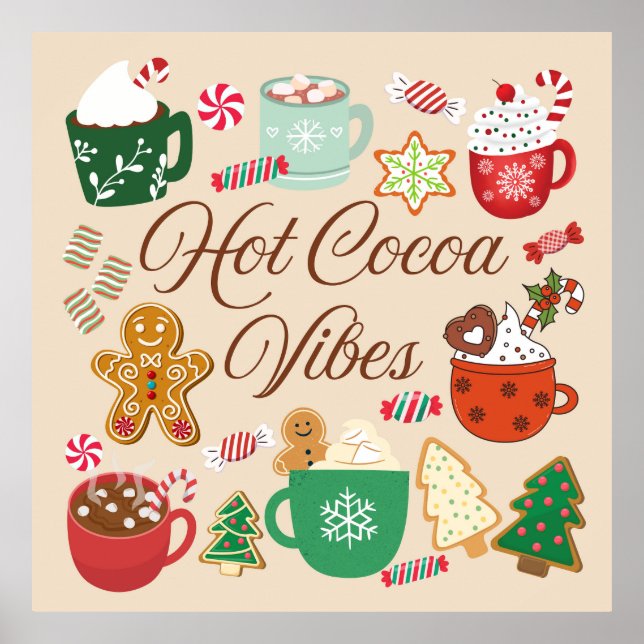 Hot Cocoa Christmas Vibes Poster (Front)