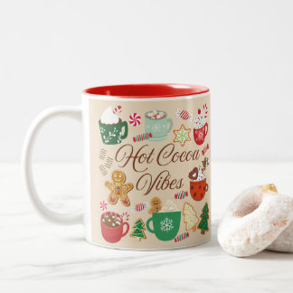Hot Cocoa Christmas Vibes Two-Tone Coffee Mug