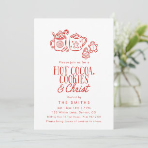 Hot Cocoa Cookies & Christ Christmas Invitation