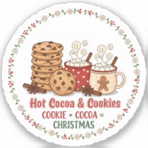 Hot Cocoa & Cookies Christmas Sticker