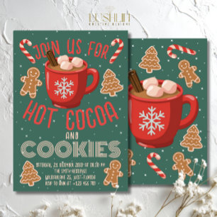 Hot Cocoa & Cookies Holiday Invitation   Christmas