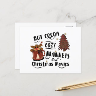 Hot Cocoa Cozy Blankets And Christmas Movies Cute  Postcard