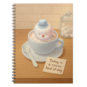 Hot Cocoa Day: Smiling Bichon Marshmallow Art Notebook