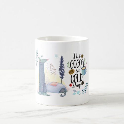Hot Cocoa For Cold Days Quote Cute Dog Coffee Mug