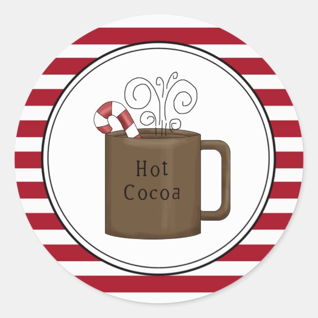 Hot Cocoa Holiday Envelope Seals Stickers (Front)