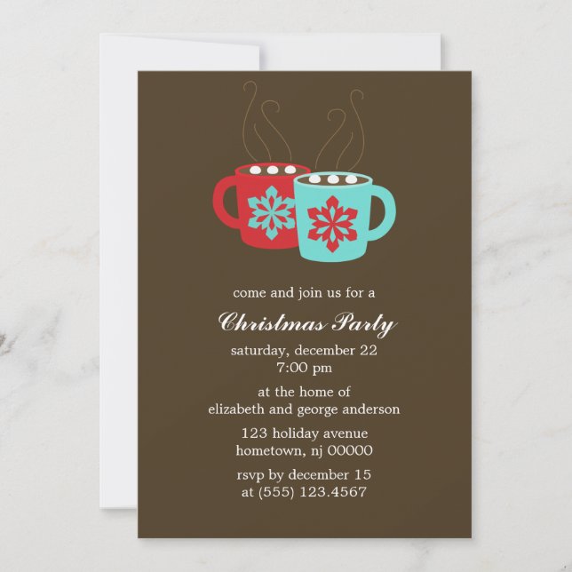 Hot Cocoa Holiday Party Invitations (Front)