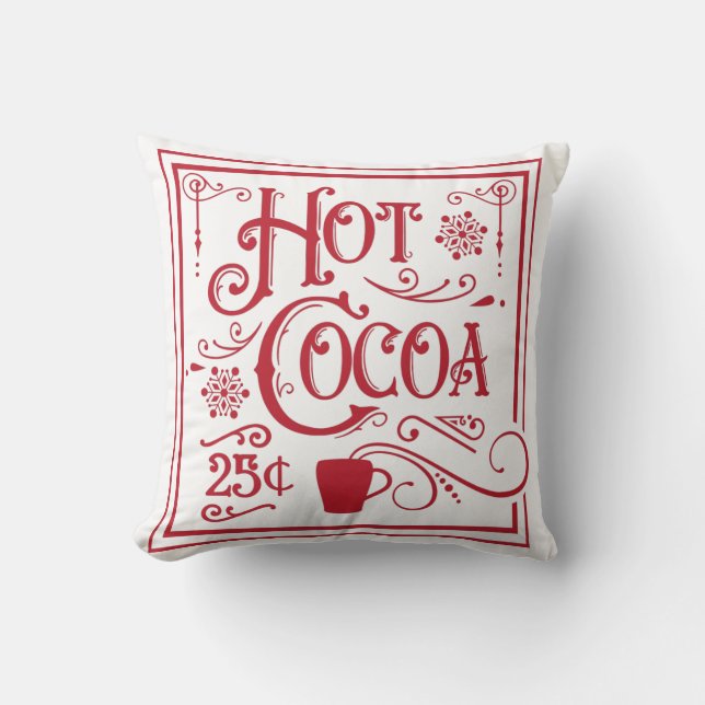Hot Cocoa Home Decor Throw Pillow (Front)