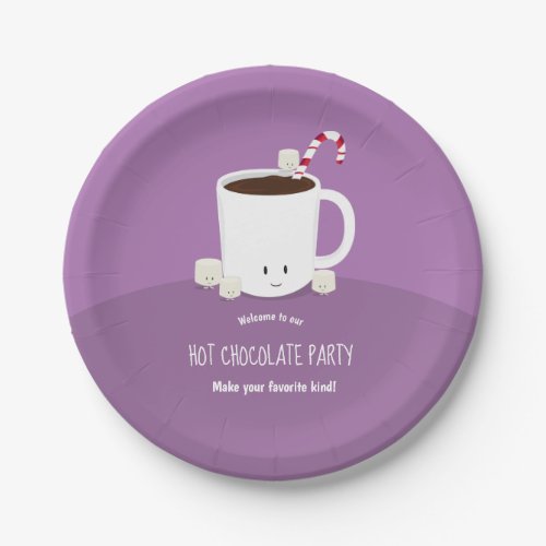 Hot Cocoa Hot Chocolate Fun Christmas Party Paper Plates