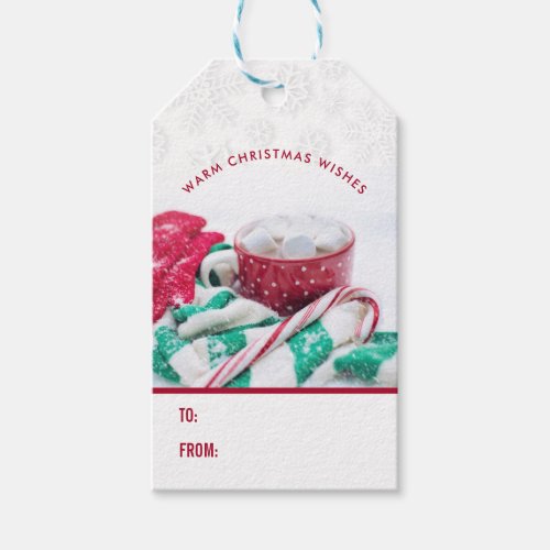 Hot Cocoa Marshmallows  Candy Cane Christmas Gift Tags