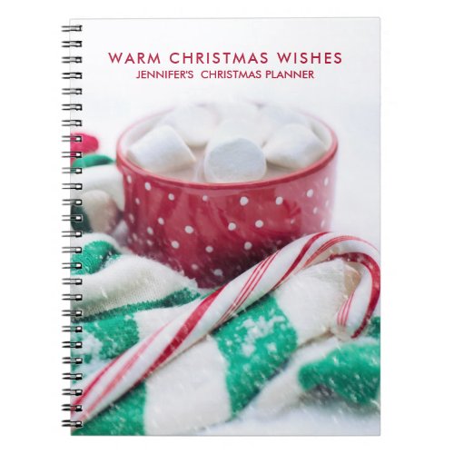 Hot Cocoa Marshmallows  Candy Cane Christmas Notebook