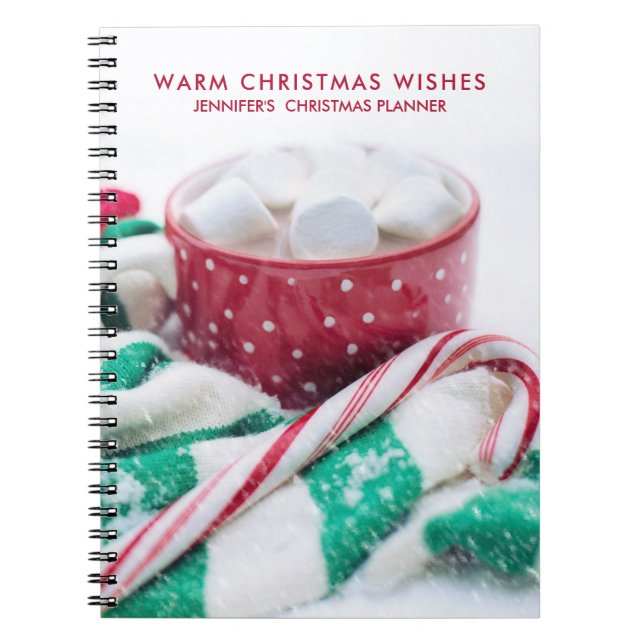 Hot Cocoa Marshmallows & Candy Cane Christmas Notebook (Front)