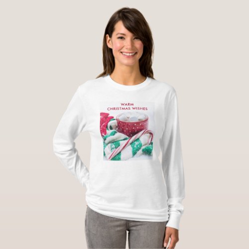 Hot Cocoa Marshmallows  Candy Cane Christmas T_Shirt