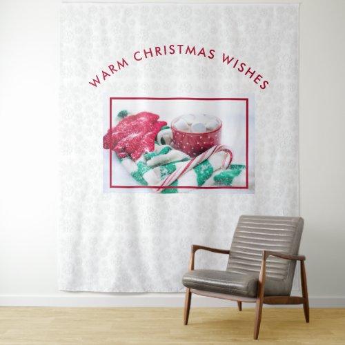 Hot Cocoa Marshmallows  Candy Cane Christmas Tapestry