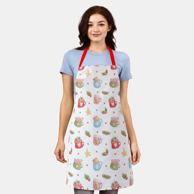  Hot Cocoa Mug Pattern  Apron (Worn)