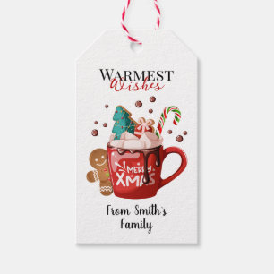 Hot Cocoa Mug Warmest Wishes Christmas Gift Tags