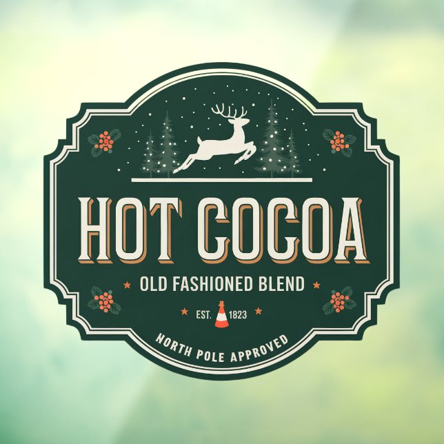 Hot cocoa old fashion blend Christmas Window Cling (Sheet 3)
