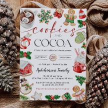 Hot Cocoa Party Invitation - Cookies and Cocoa