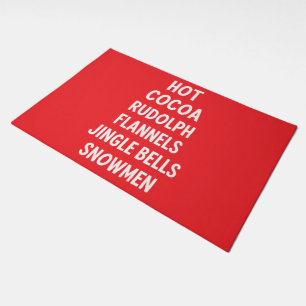 Hot Cocoa Rudolph Flannels Jingle Bells Santa  Doormat