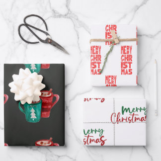 Hot Cocoa Rustic Christmas Wrapping Paper Sheets