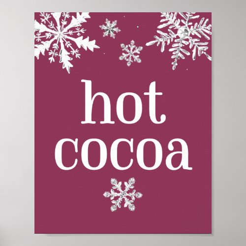 Hot Cocoa Snowflake Party Sign