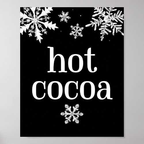 Hot Cocoa Snowflake Party Sign