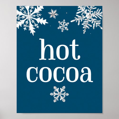 Hot Cocoa Snowflake Party Sign