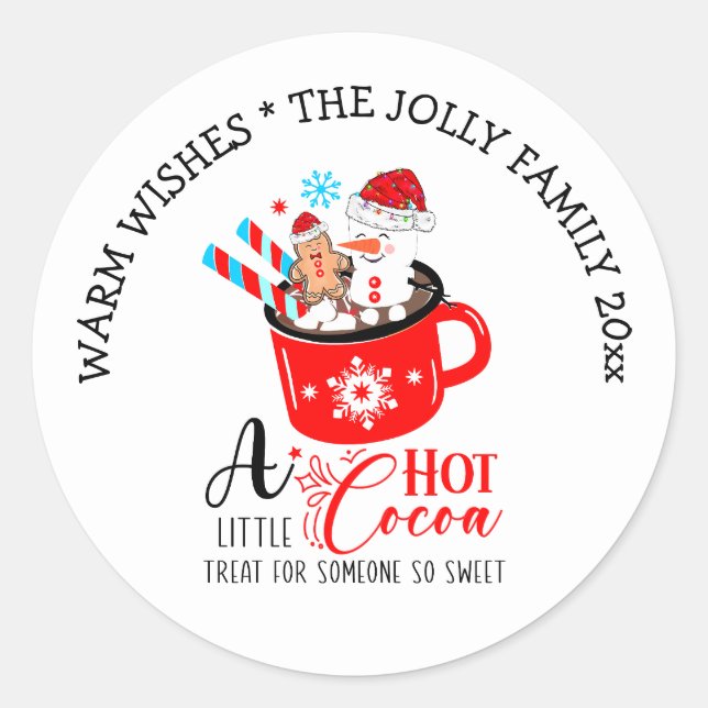 Hot Cocoa Treat Gingerbread Holiday   Classic Round Sticker (Front)