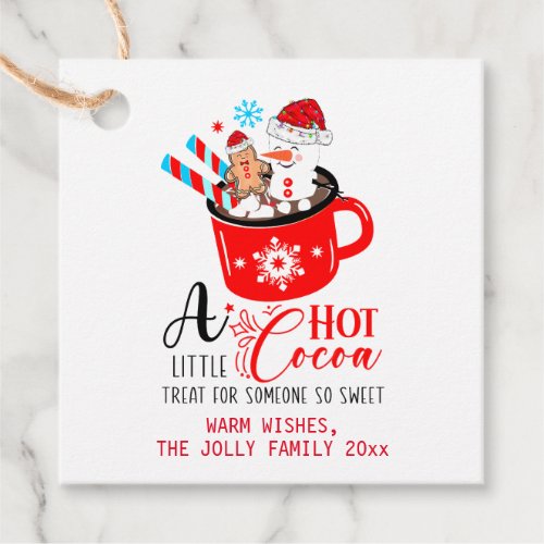 Hot Cocoa Treat Gingerbread Holiday   Favor Tags