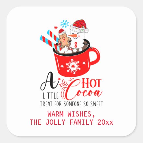 Hot Cocoa Treat Gingerbread Holiday   Square Sticker
