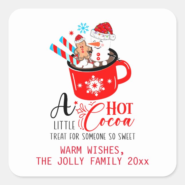 Hot Cocoa Treat Gingerbread Holiday   Square Sticker (Front)
