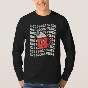 Hot Cocoa Vibes Retro Christmas Peppermint Hot Cho T-Shirt