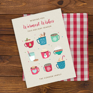 Hot Cocoa Warmest Wishes Non-Photo Holiday Card