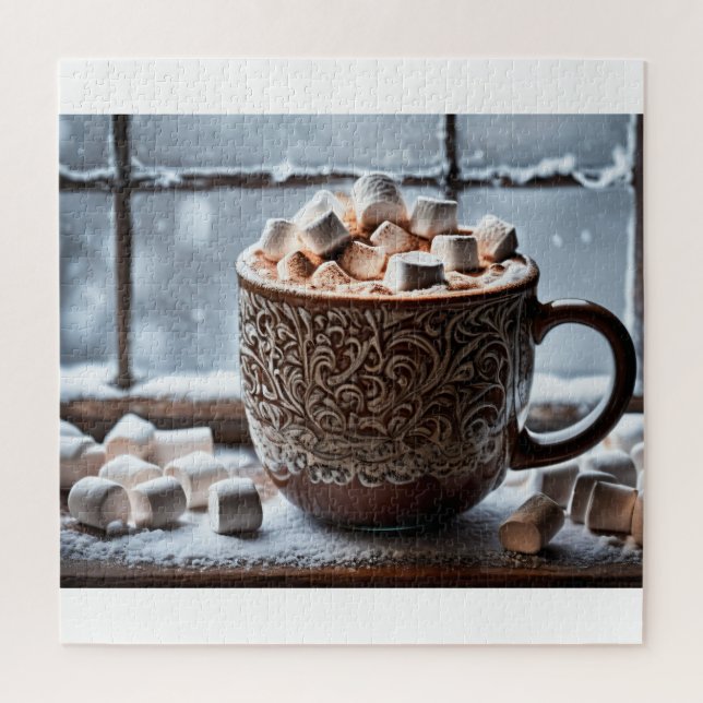HOT COCOA window winter snow  Jigsaw Puzzle (Vertical)