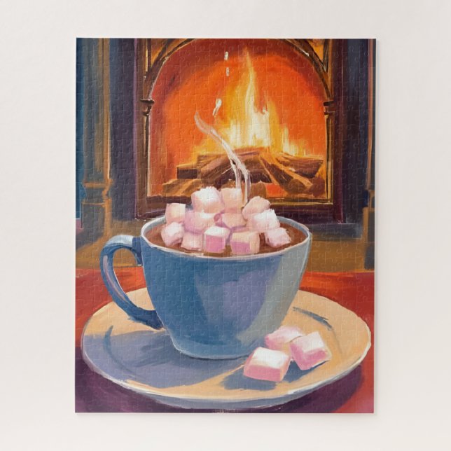Hot Cocoa Winter Fireplace Jigsaw Puzzle (Vertical)