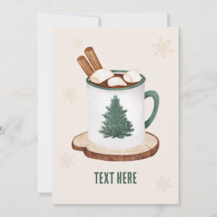 Hot cocoa with marshmallow  holiday card