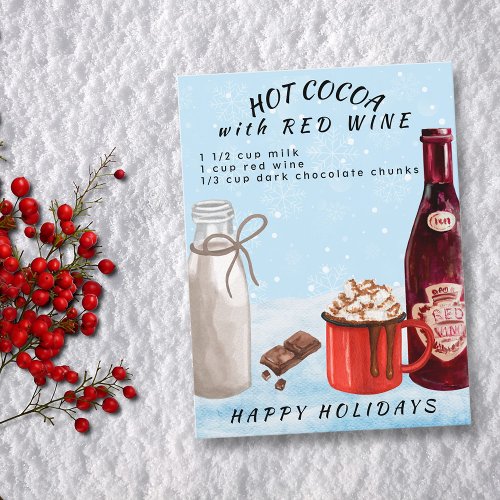 Hot Cocoa with Red Wine Chocolate Recipe Postcard