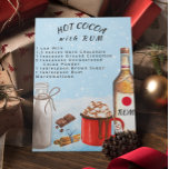 Hot Cocoa with Rum Chocolate Recipe Postcard<br><div class="desc">This design may be personalized in the area provided by changing the photo and/or text. Or it can be customized by clicking Personalize this Template and then choosing the click to customize further option and delete or change the color of the background, add text, change the text color or style,...</div>