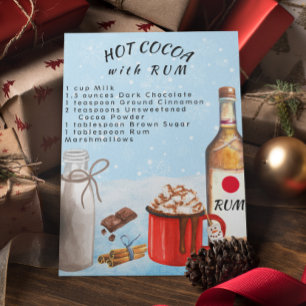 Hot Cocoa with Rum Chocolate Recipe Postcard