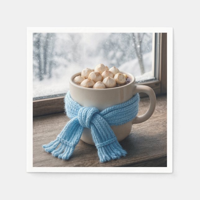 Hot Cocoa With Winter Scarf Napkins (Front)