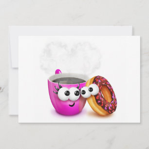 Hot Coffee And A Donut Invitations